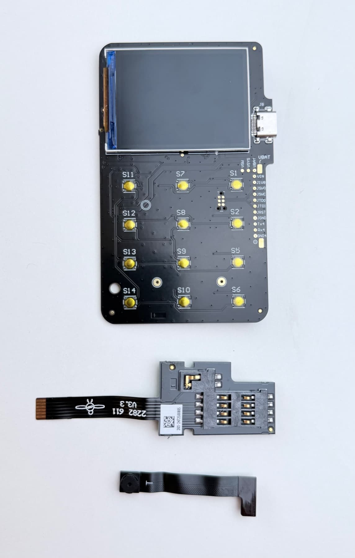 Front side of all electronic parts